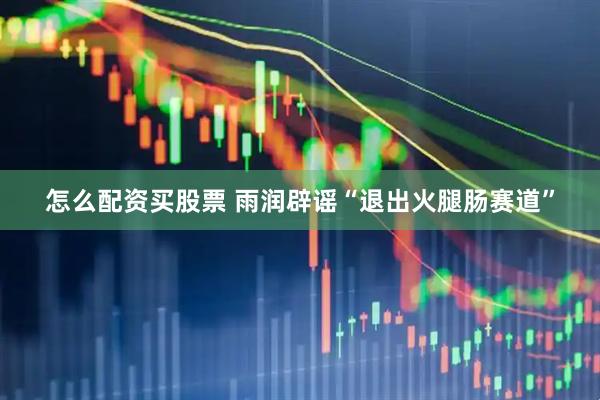 怎么配资买股票 雨润辟谣“退出火腿肠赛道”